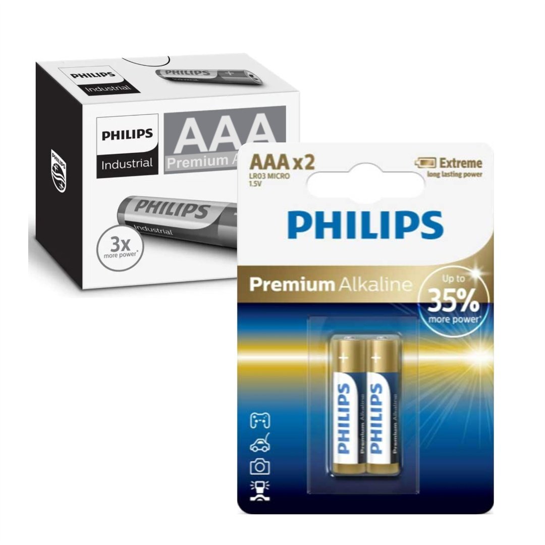 Pilas Alcalinas Philips AAA 1.5V Blister x 2 Pack 12