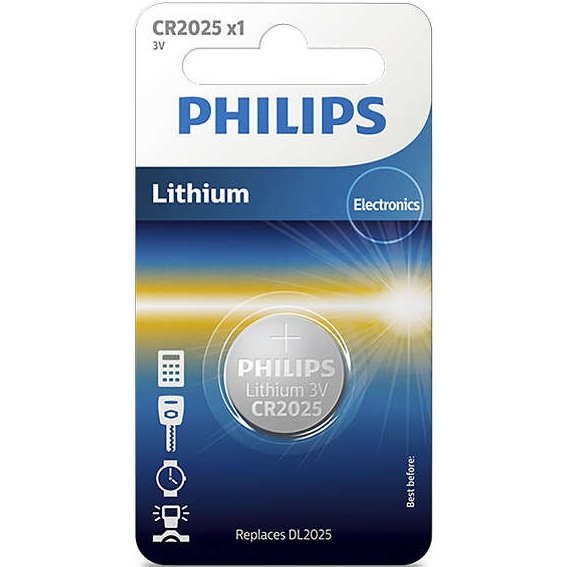 Pila de Litio Philips CR2025 3V Pack Individual