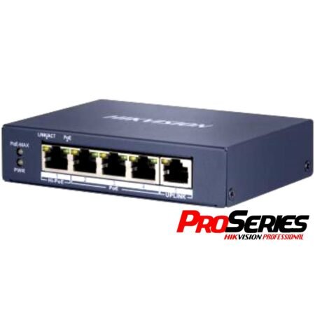 Switch PoE Hikvision Pro 5 Puertos Gigabit 60W
