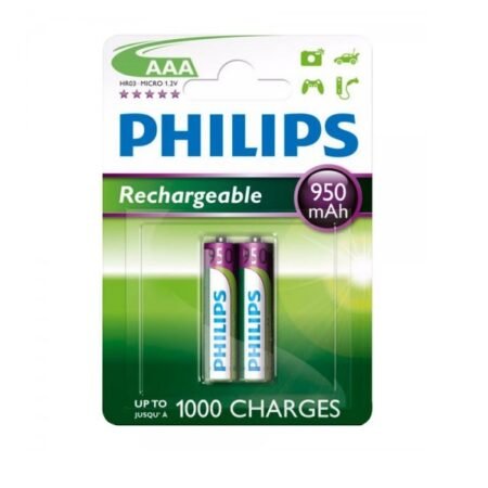 Pilas Recargables Philips AAA 950mAh Pack 2 unidades