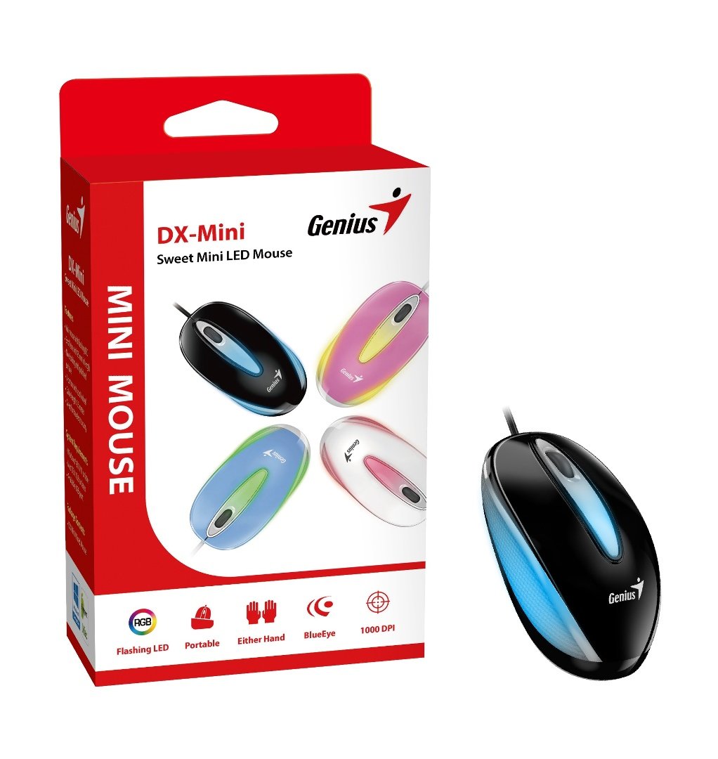 Mouse Genius DX-Mini USB Óptico LED RGB Negro