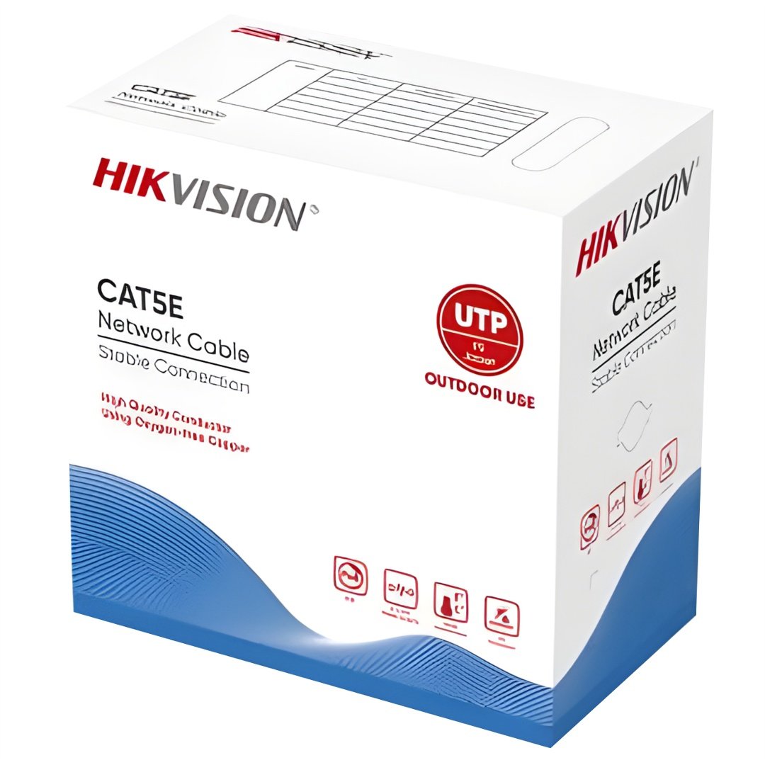 Cable UTP Hikvision Cat.5e 305m Negro 100% Cobre Exterior