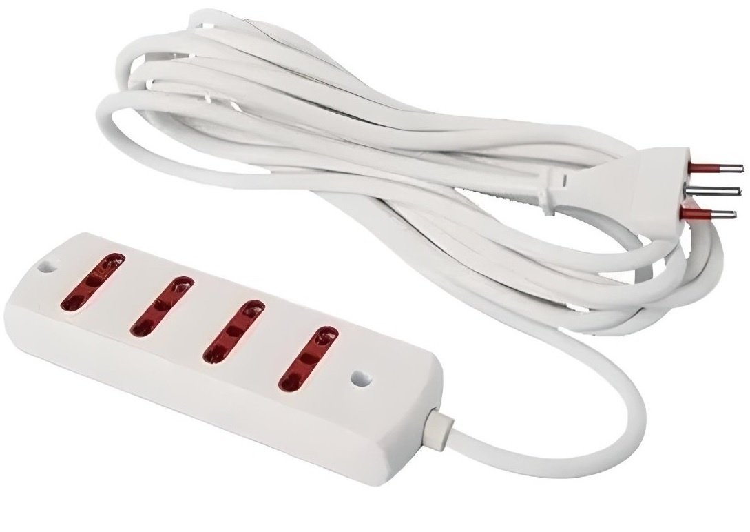 Alargue Conatel 3m 4x Bipaso Ficha 3L 2500W Blanco