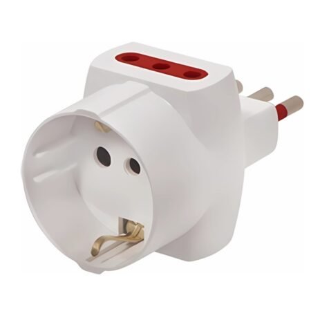 Adaptador Conatel Schuko + 2x3L a Ficha 3L Blanco
