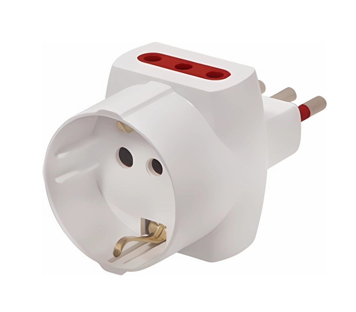 Adaptador Conatel Schuko + 2x3L a Ficha 3L Blanco