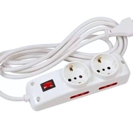 Alargue Conatel 5m 2xSchuko 4x3L 2500W Blanco
