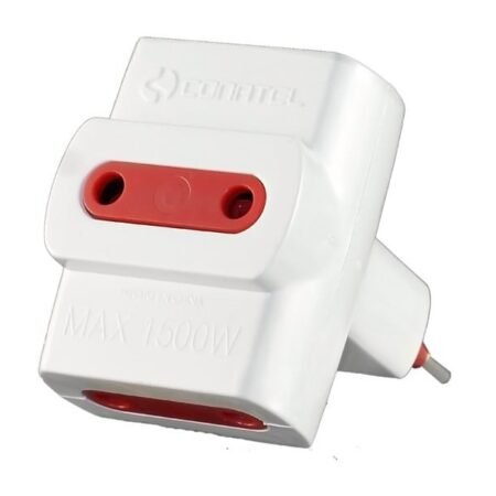 Adaptador de Corriente Conatel 3x2L a Ficha 2L 100-240V Blanco