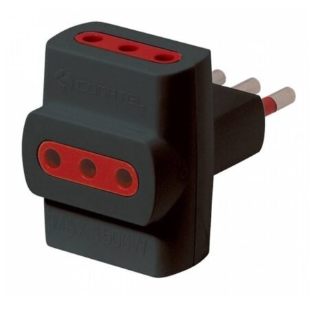 Adaptador de Corriente Conatel 3x3L a Ficha 3L Negro