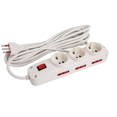 Alargue Conatel 5m 3xSchuko 6x3L 2500W Blanco