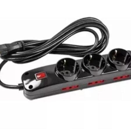 Alargue Conatel 3m 3xSchuko 6x3L 2500W Negro