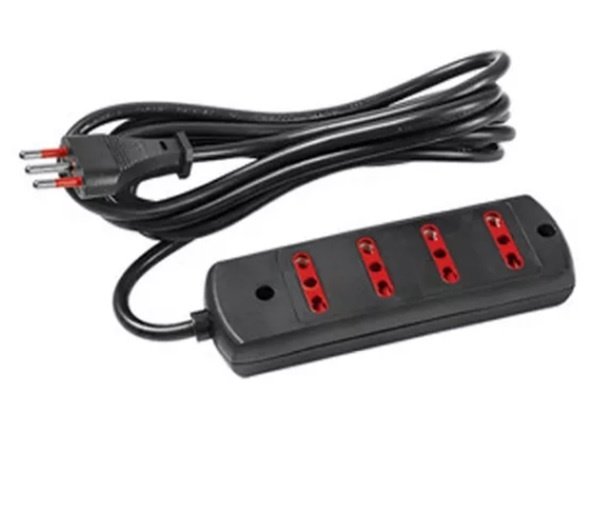 Alargue Conatel 3m 4x Bipaso Ficha 3L 2500W Negro