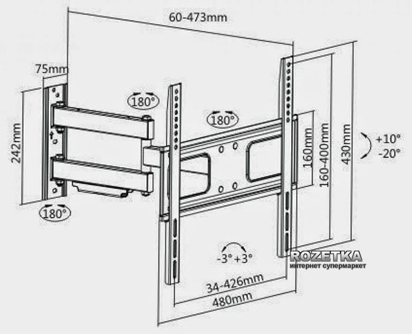 Soporte para TV lcd/led movil hasta 55"" / 50kg - Image 3