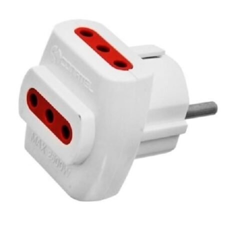 Adaptador de Corriente Conatel 3x3L a Schuko 100-240V Blanco