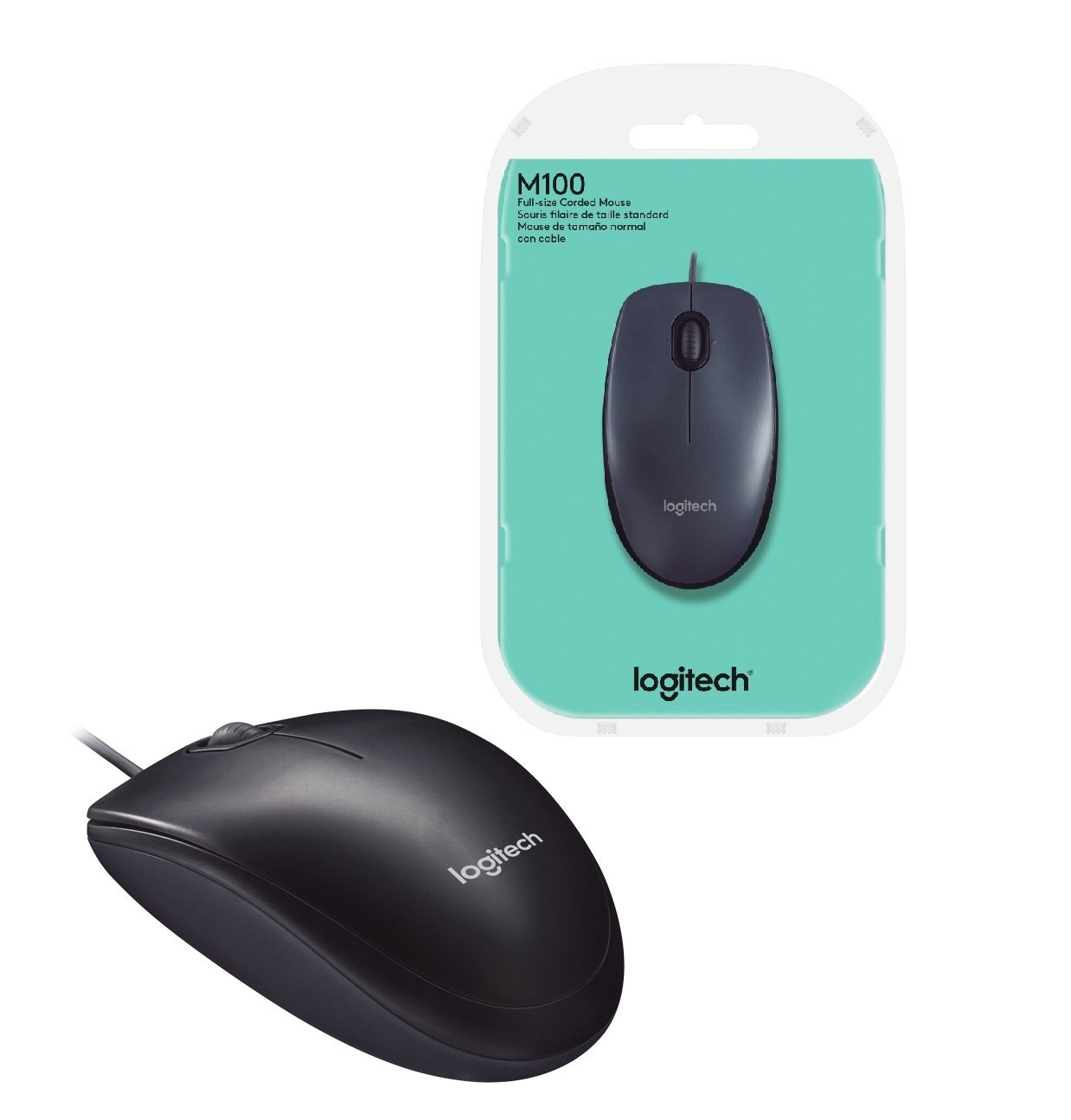 Mouse Logitech M100 Óptico Negro