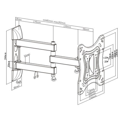 Soporte para TV lcd/led movil hasta 42"" / 20kg - Image 3