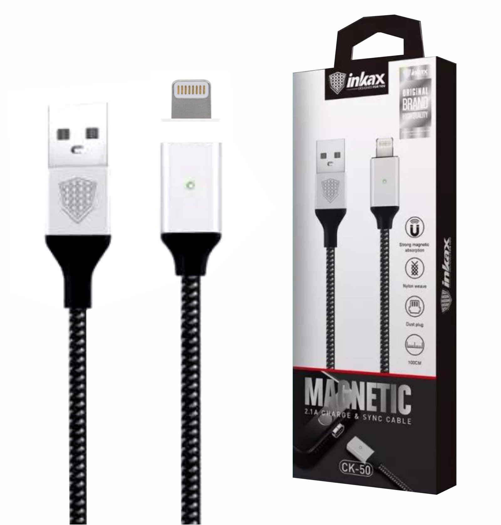 Cable Inkax 1 metro USB-A a Lightning magnético - Image 94
