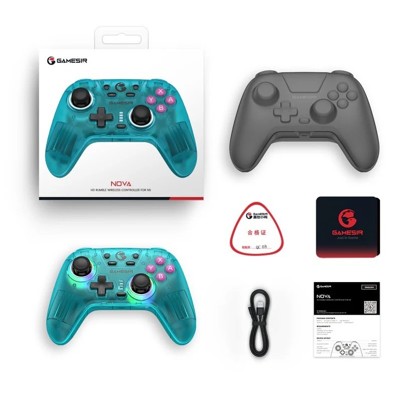Joystick GameSir T4 Nova HD Rumble verde azulado Bluetooth - Image 87