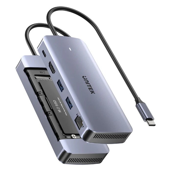 HUB USB-C Unitek 6 en 1 10Gbps con slot M.2 - Image 45