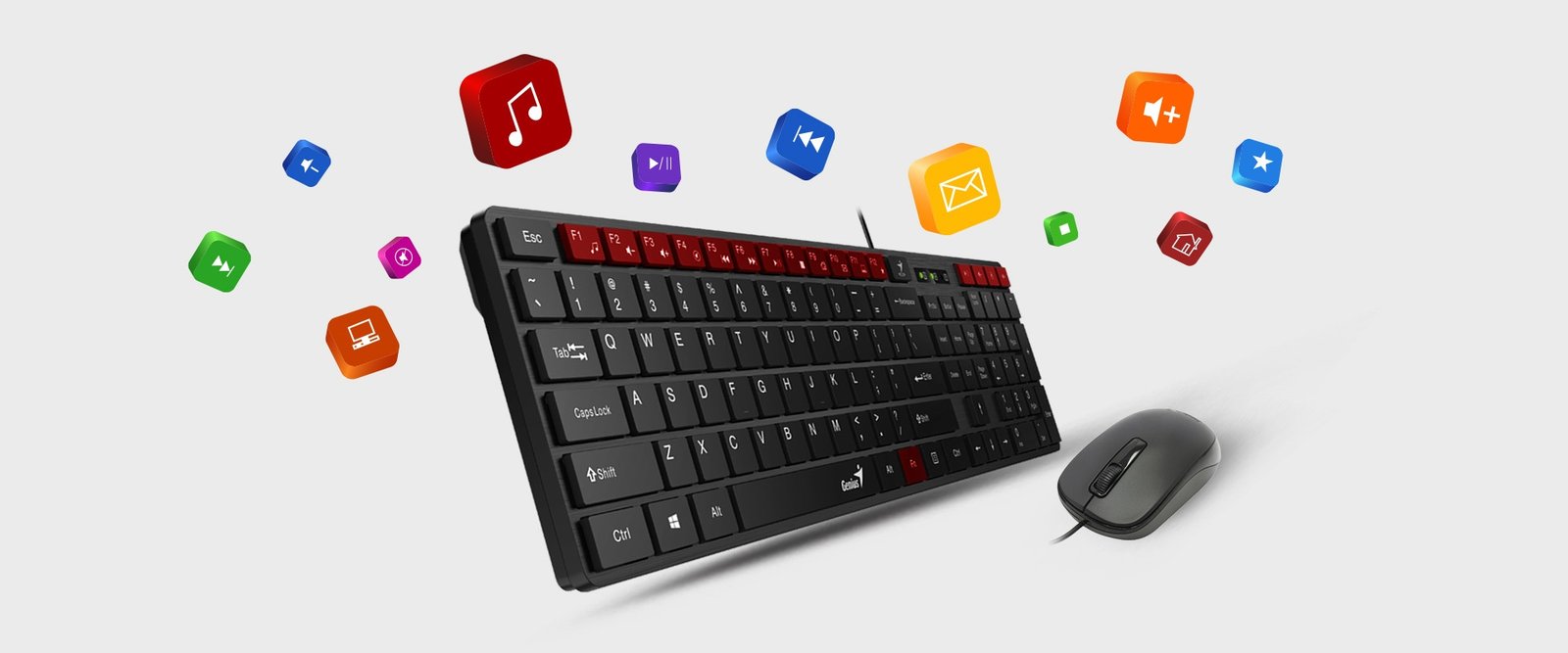 Combo Teclado y Mouse Genius SlimStar C126 USB Negro - Image 47
