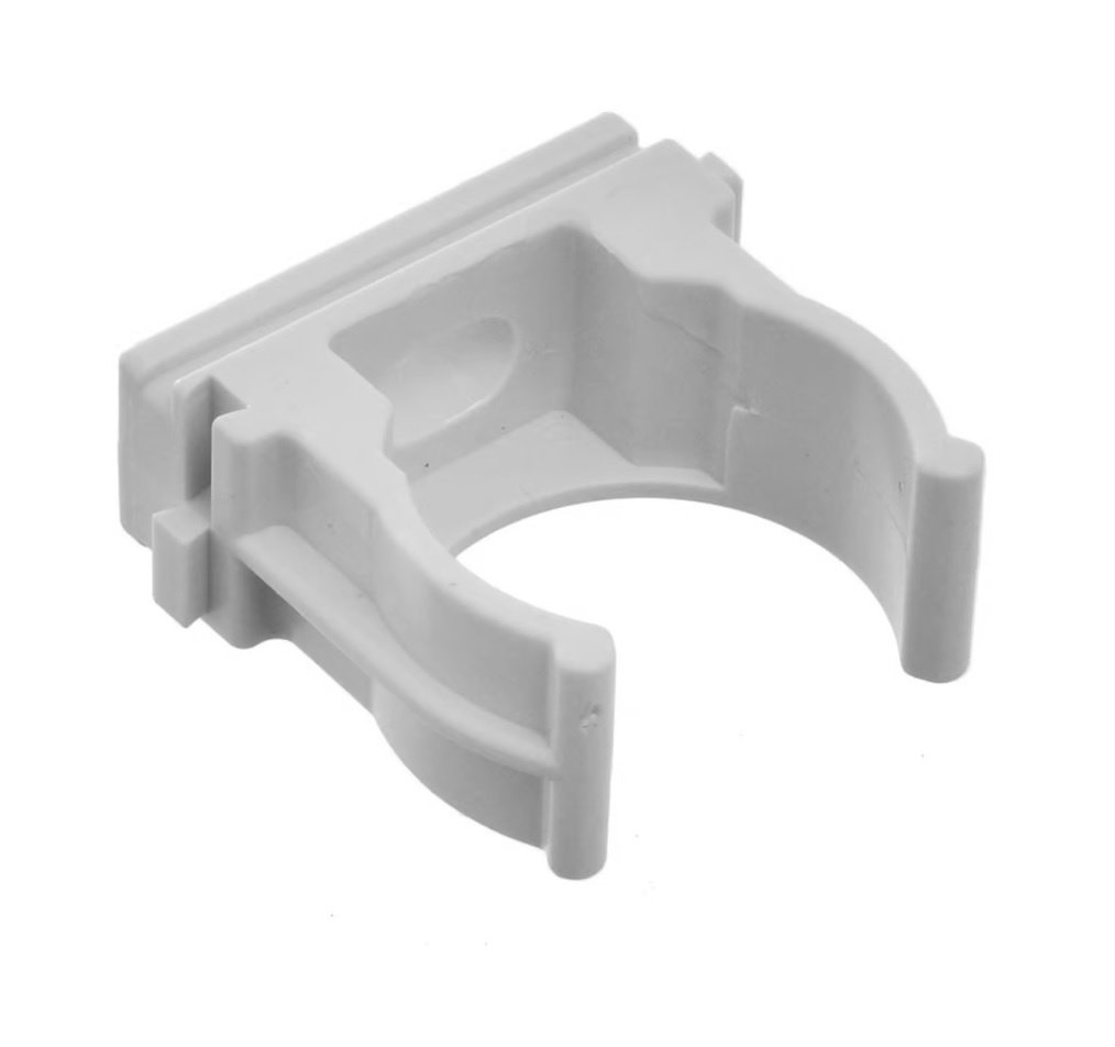 Clip Conatel para Tubo 25mm ABS Protección UV Gris