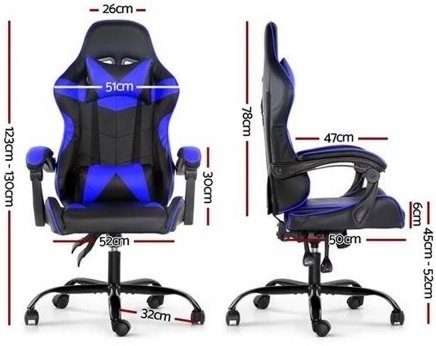Silla Gamer ROM Negro/Azul Reclinable - Image 93