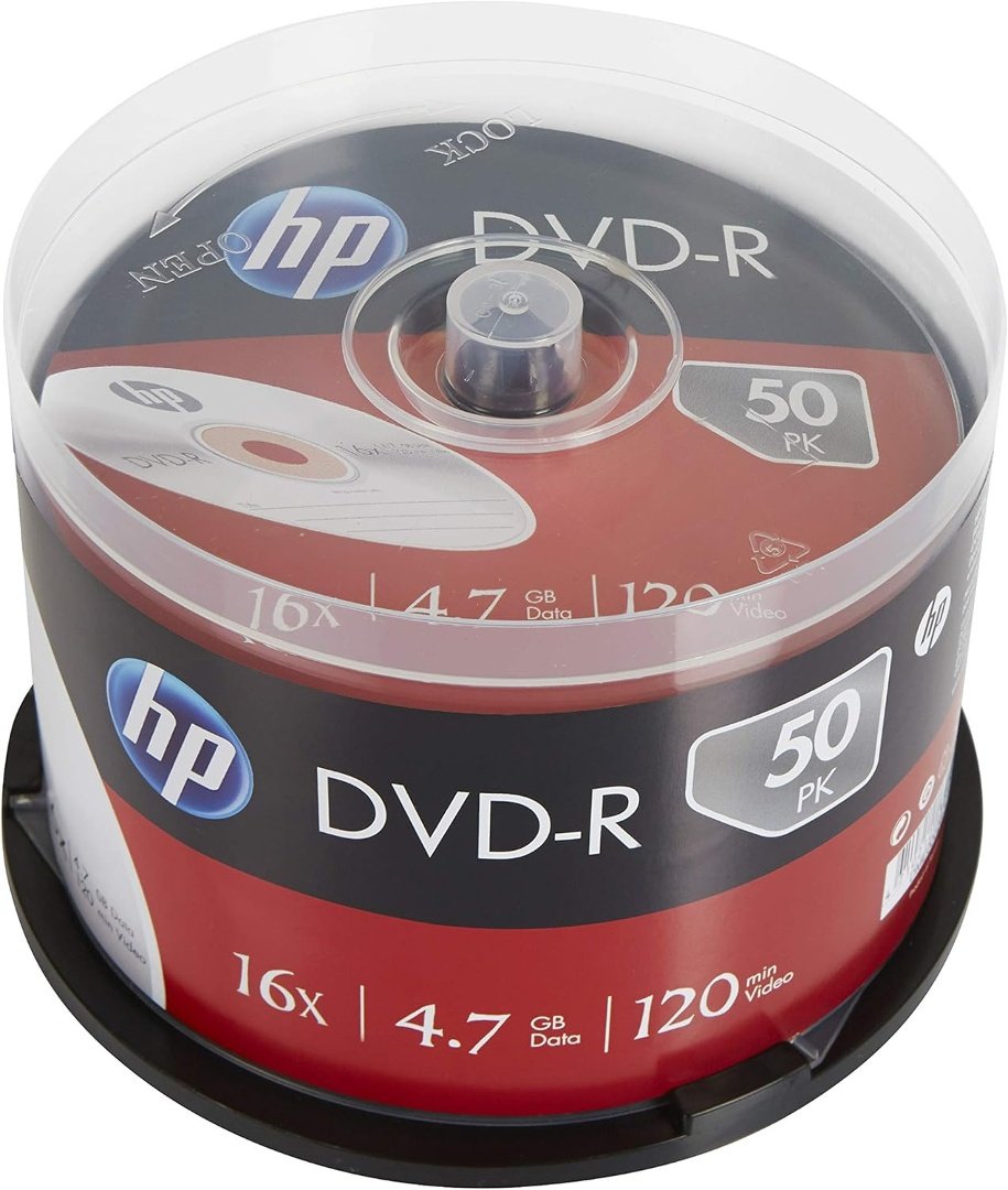 DVD-R HP 16X 4.7GB 120min Bulk 50 Unidades