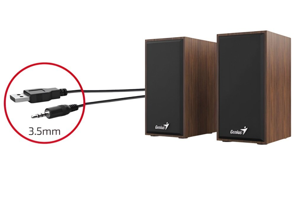 Parlantes Genius 2.0 SP-HF180 6W USB Madera - Image 2