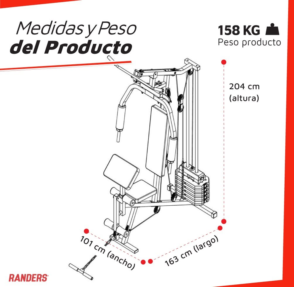 Multigimnasio Randers 100Kg c/scott - Image 15