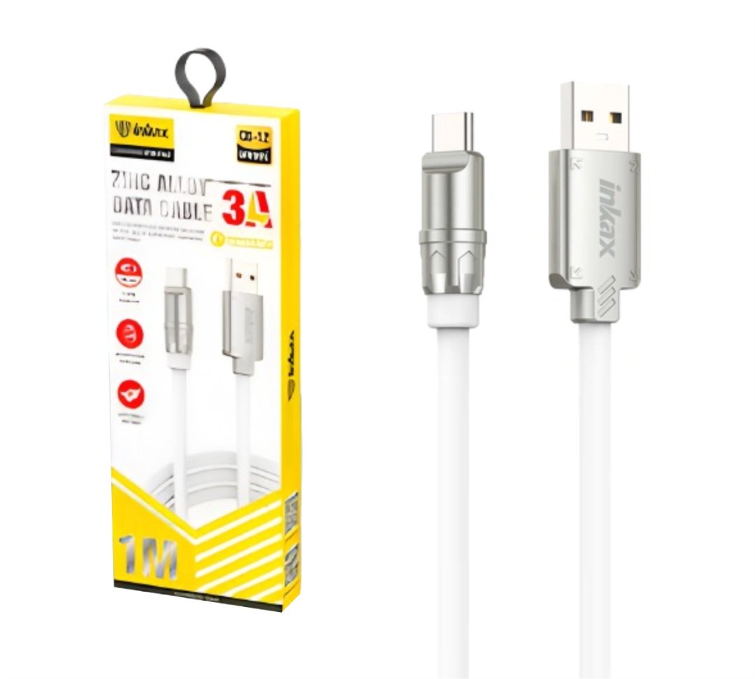 Cable Inkax USB-C 3A 1m Plateado