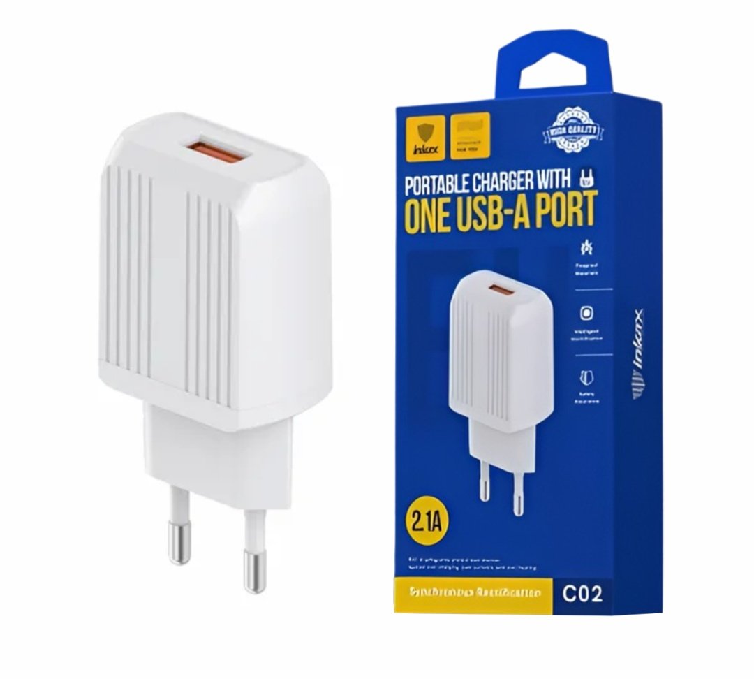 Cargador de Pared Inkax USB-A 2.1A Blanco
