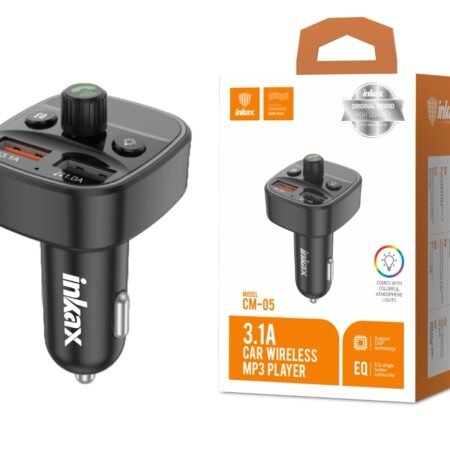 Cargador Auto Inkax USB-A Dual 3.1A 15W BT FM MP3