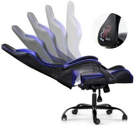 Silla Gamer ROM Negro/Azul Reclinable - Image 268