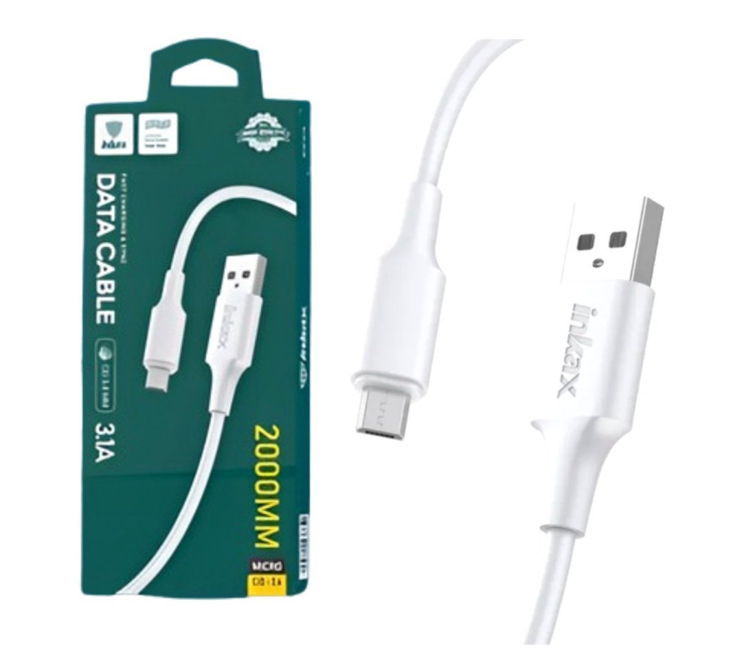 Cable Inkax Micro USB 3.1A 2M Blanco