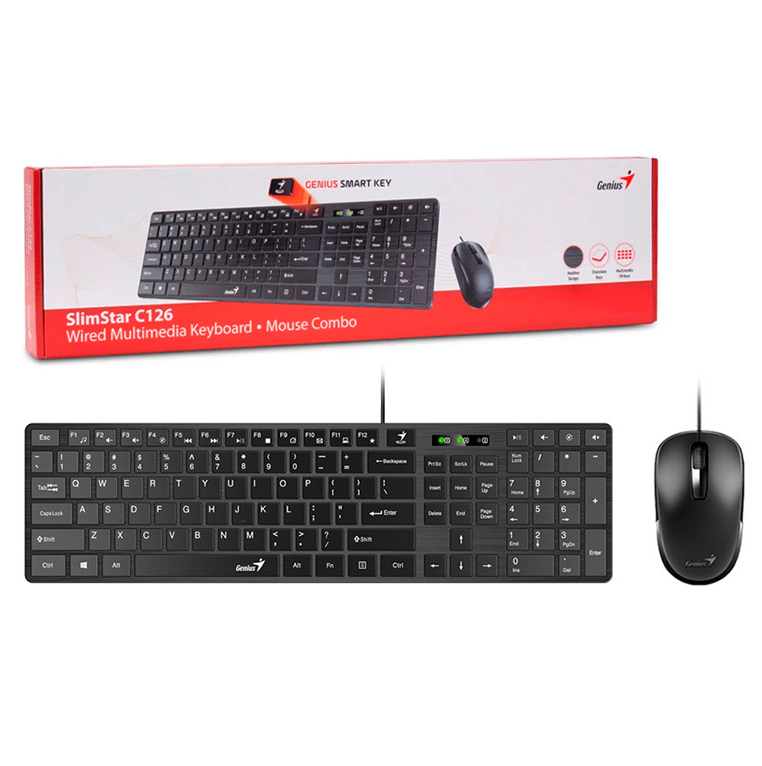 Combo Teclado y Mouse Genius SlimStar C126 USB Negro - Image 136