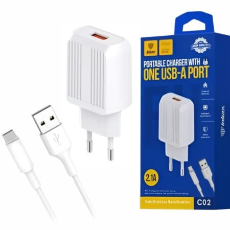 Cargador Inkax USB-A 2.1a + Cable USB-C