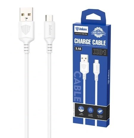 Cable Inkax Micro USB 3.1A 1M Blanco
