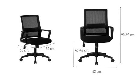 Silla de Oficina Ryan Ergonómica Negro/Blanco - Image 2