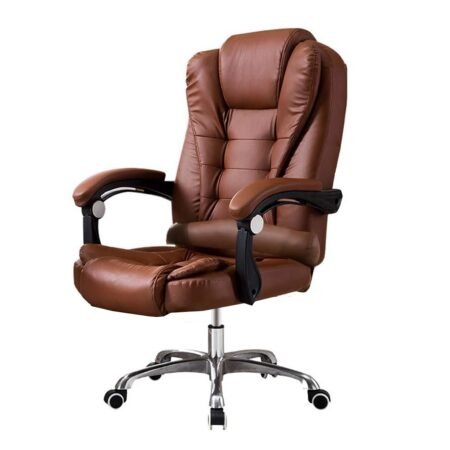 Silla Ejecutiva Miles Ergonómica Simil Cuero Marrón