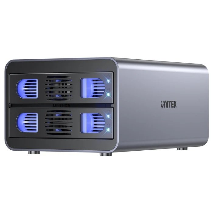Gabinete Externo Dual Unitek USB C para 2 Discos RAID