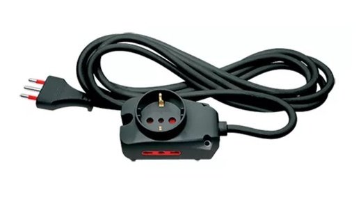 Zapatilla Alargue Conatel 3m 1xSchuko 2x3L 1500W Negro