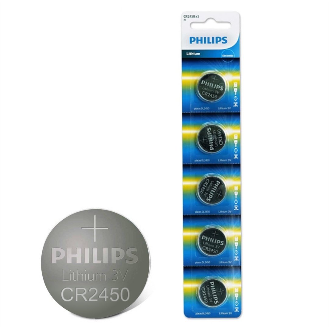 Pila de Litio Philips CR2450 3V Blister x 5 unidades