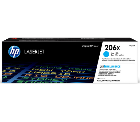 HP TONER W2111X 206X CYAN M255/283 2.450 COPIAS