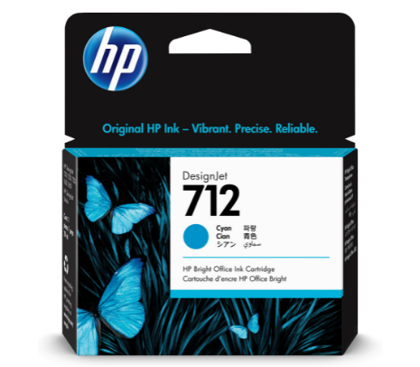 HP 3ED67A 712 CYAN T210/230/250/630/650 29ML UK