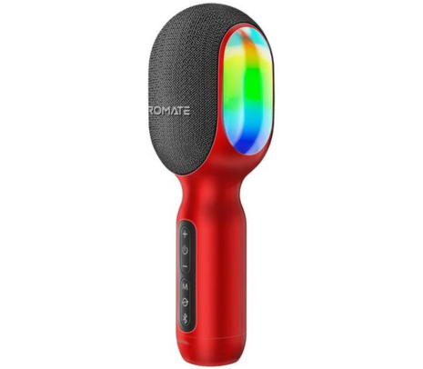 PROMATE VOCALMIC.RED MICROFONO 5 EN 1 CON LUCES RGB INAL+BT (O)(D)