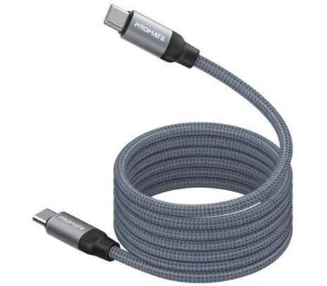 PROMATE SPRINGY.GREY CABLE USB-C A USB-C 1.2M (O)
