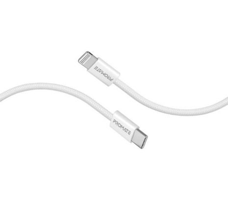 PROMATE ECOLINE-CI120.WHITE CABLE USB-C A LIGHTNING 27W 1.2M