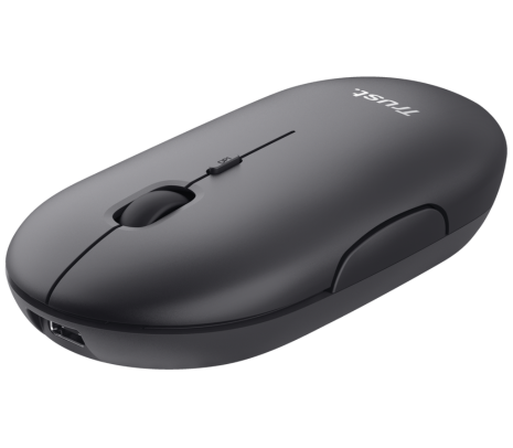 TRUST 24059 MOUSE PUCK INALAMBRICO RECARGABLE NEGRO INAL+BT (O)