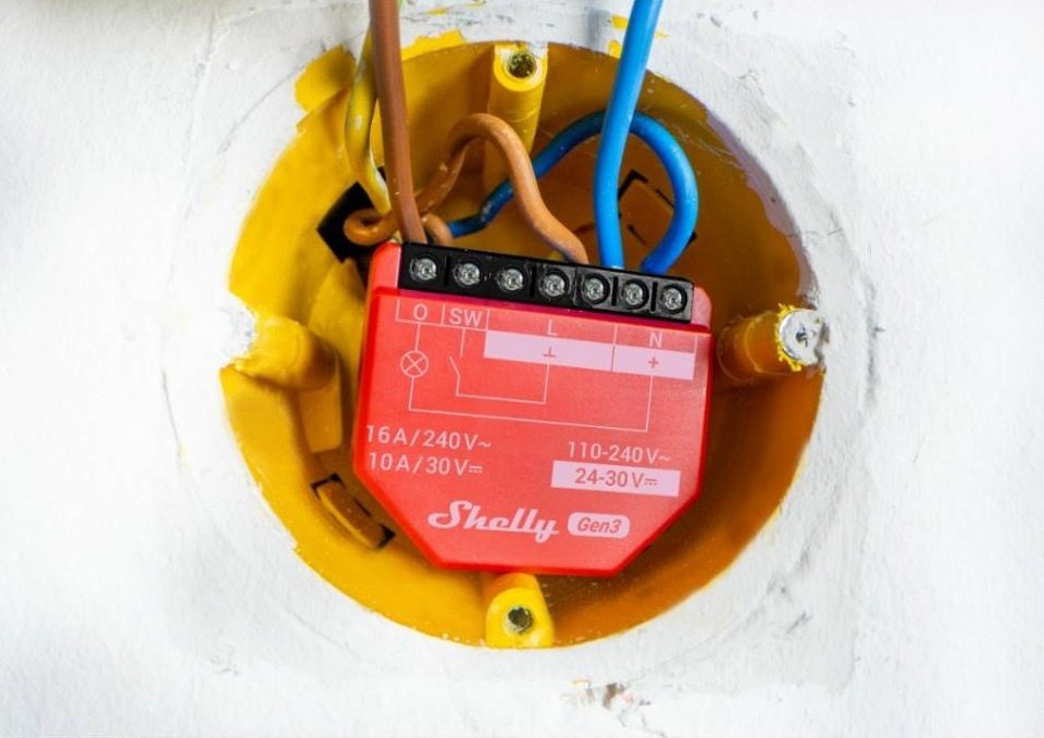 Relé Shelly 1PM GEN3 Wi-Fi Medición de Consumo 16A Compacto