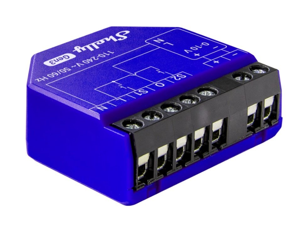 Controlador Shelly 0/1-10V PM Gen3 Wi-Fi con Medición