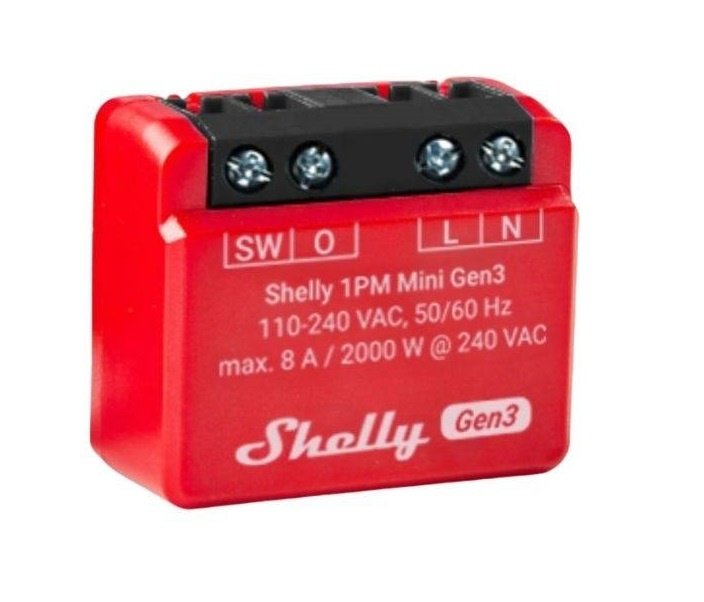 Relé Shelly Mini 1PM GEN3 Wi-Fi 8A Medición de Consumo Compacto - Image 2